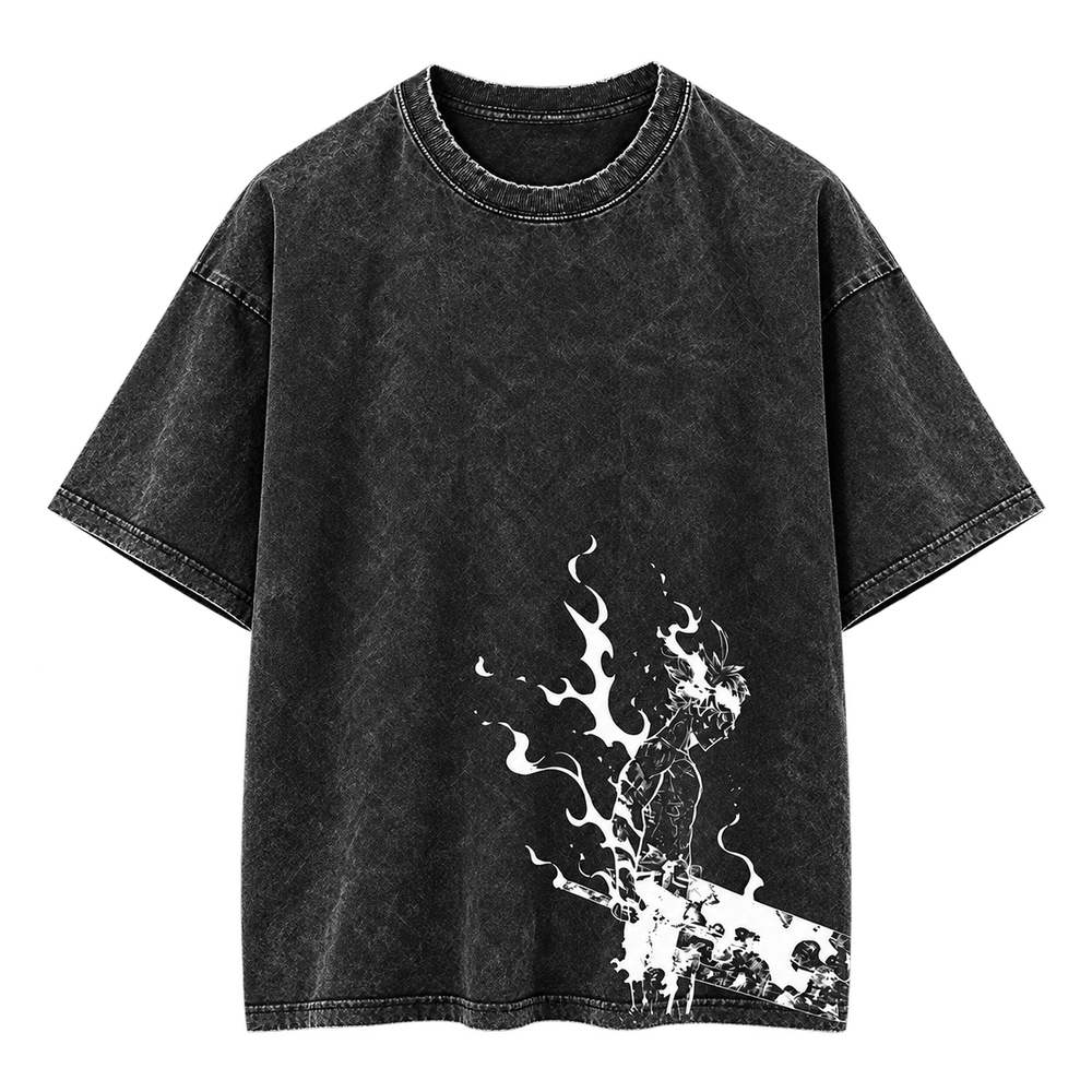 Asta Anti-Magic Vintage Wash Graphic Tee black front view