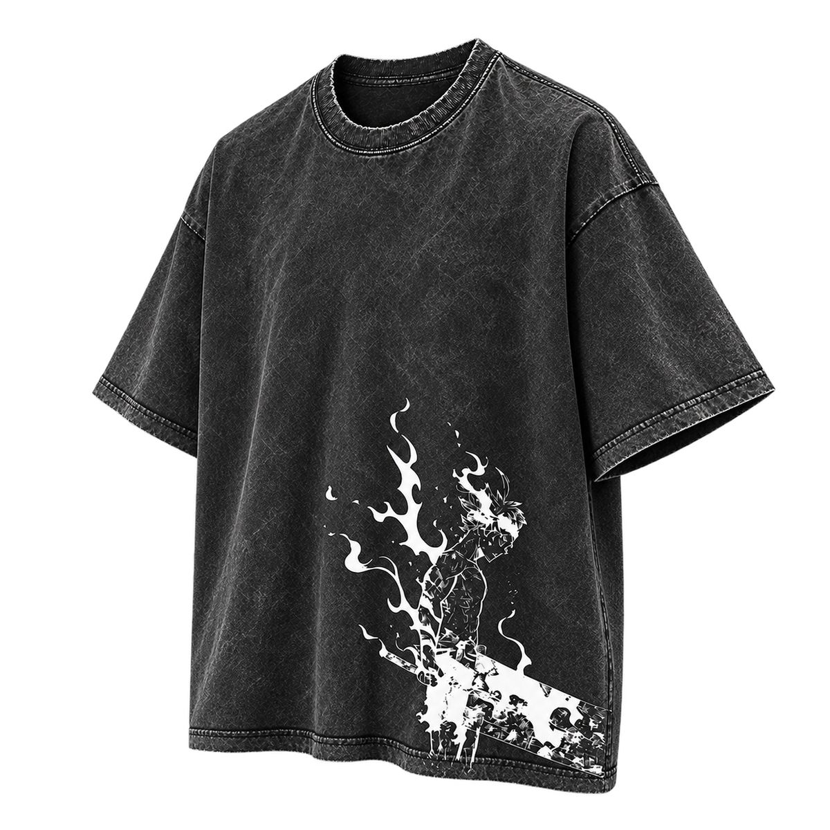 Asta Anti-Magic Vintage Wash Graphic Tee black three-quarter front view