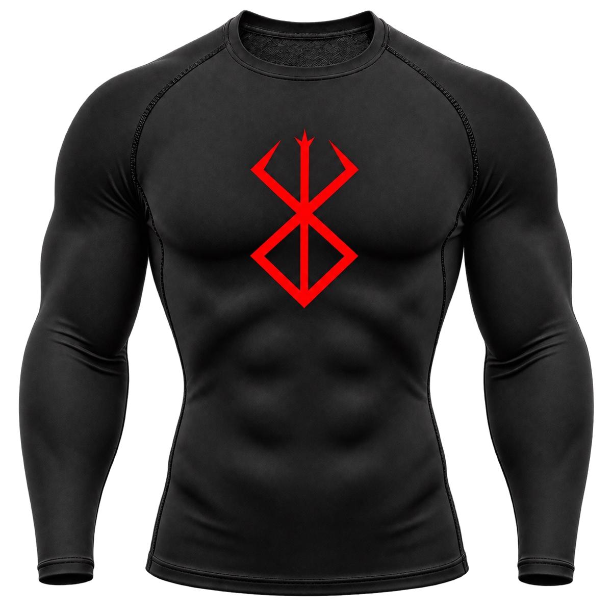 Black — Red Rune — front — Berserk Compression Long-Sleeve