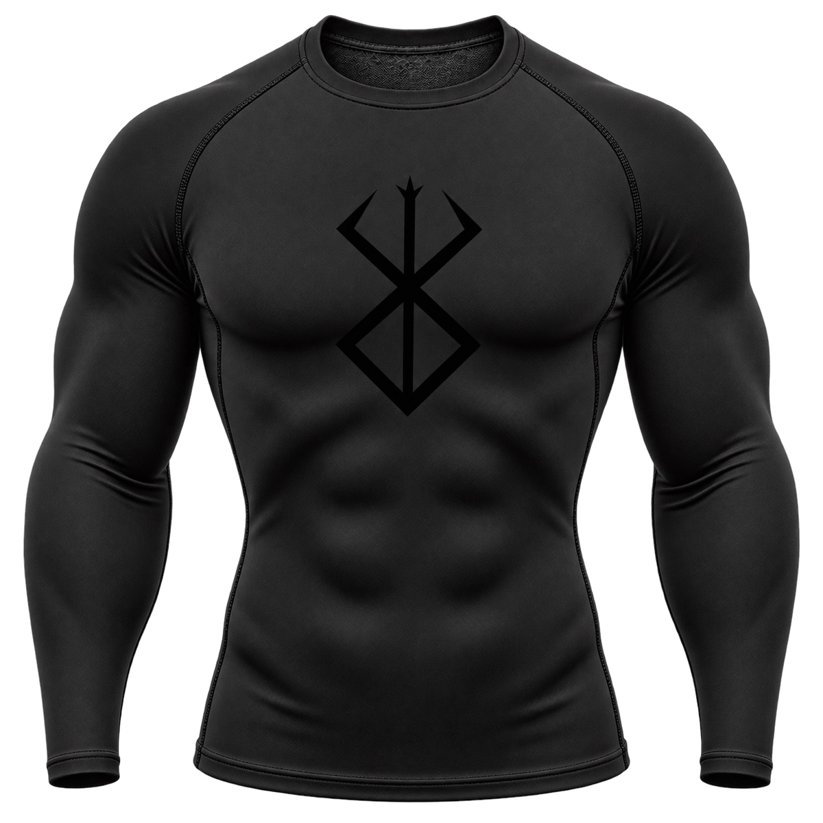Black — Tonal Rune — front — Berserk Compression Long-Sleeve