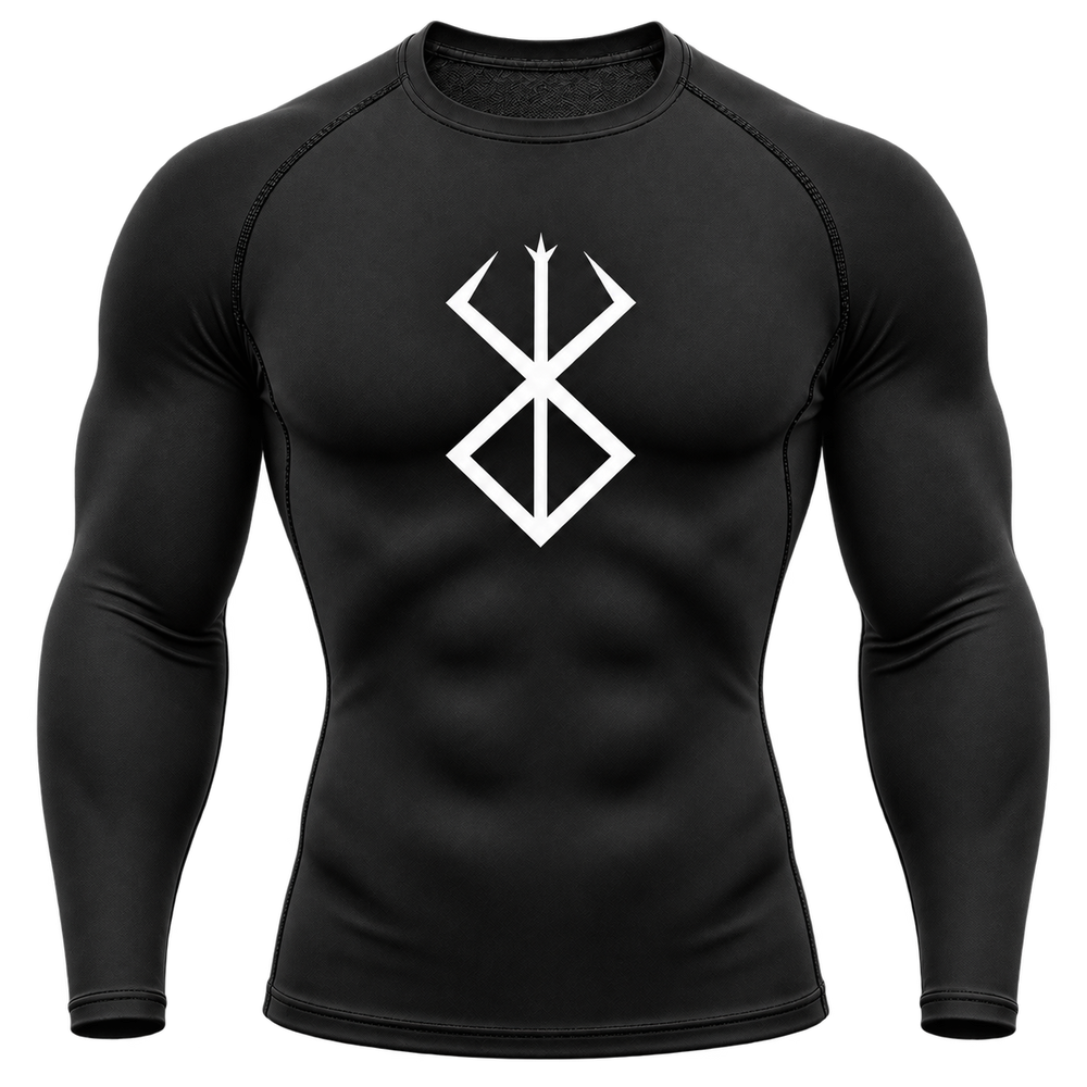 Black — White Rune — front — Berserk Compression Long-Sleeve