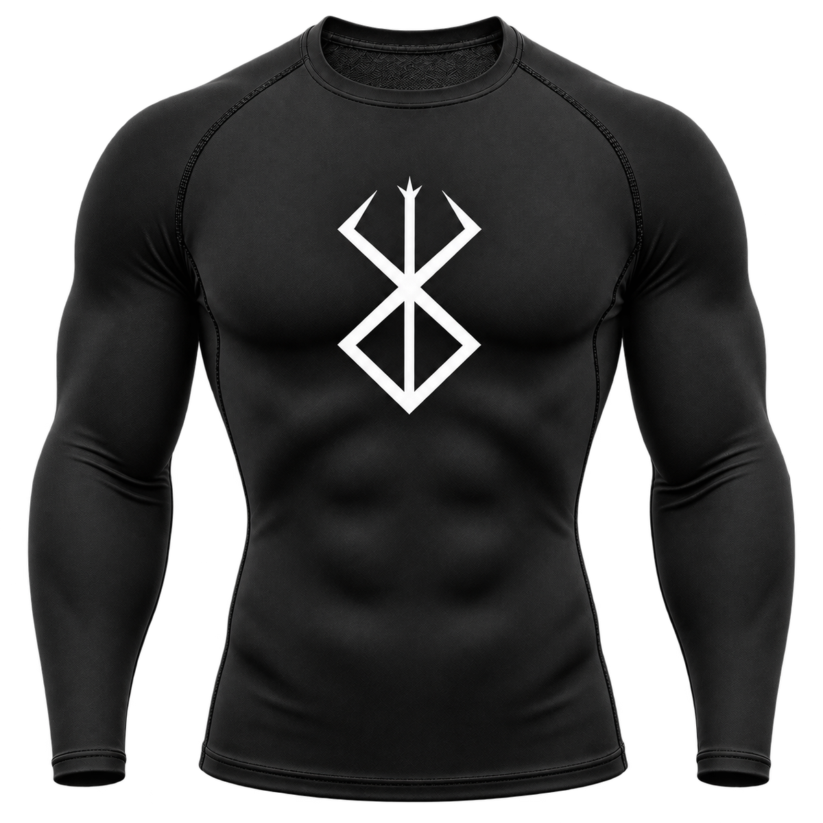 Black — White Rune — front — Berserk Compression Long-Sleeve
