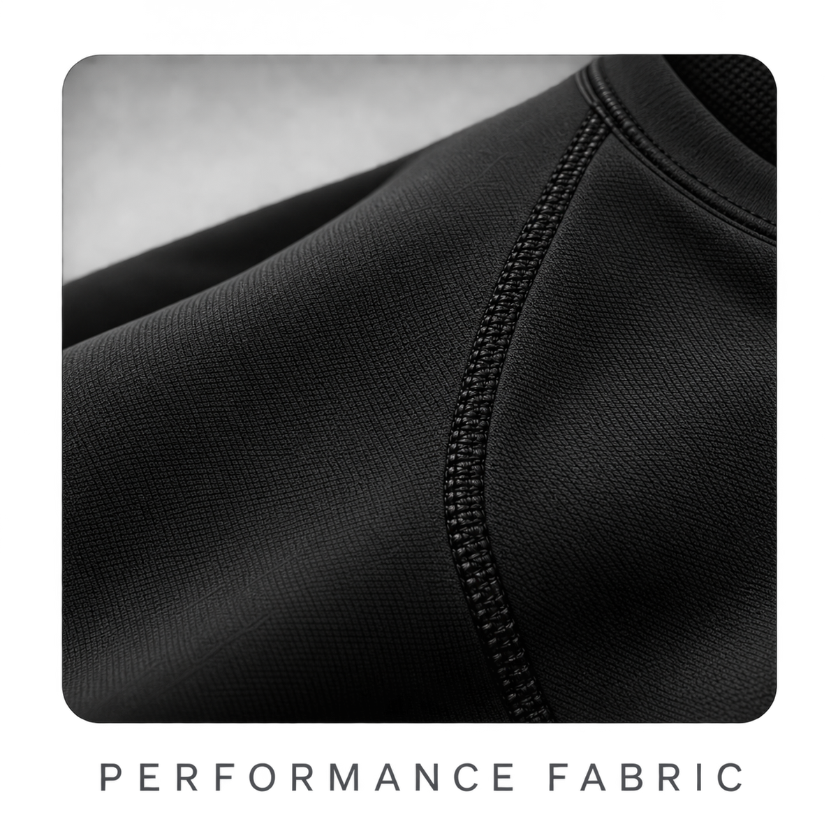 Black — White Rune — performance fabric detail — Berserk Compression Long-Sleeve