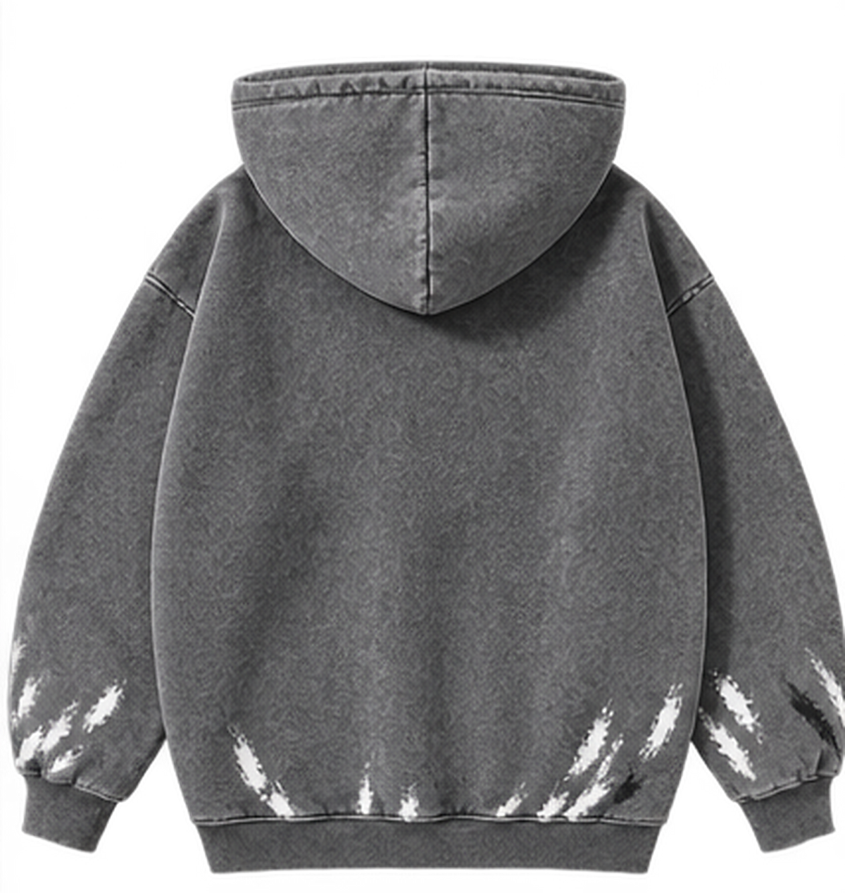 Black — back — Blamacar Drip Graphic Oversized Hoodie