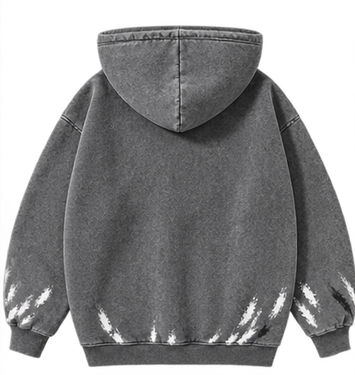 Black — back — Blamacar Drip Graphic Oversized Hoodie