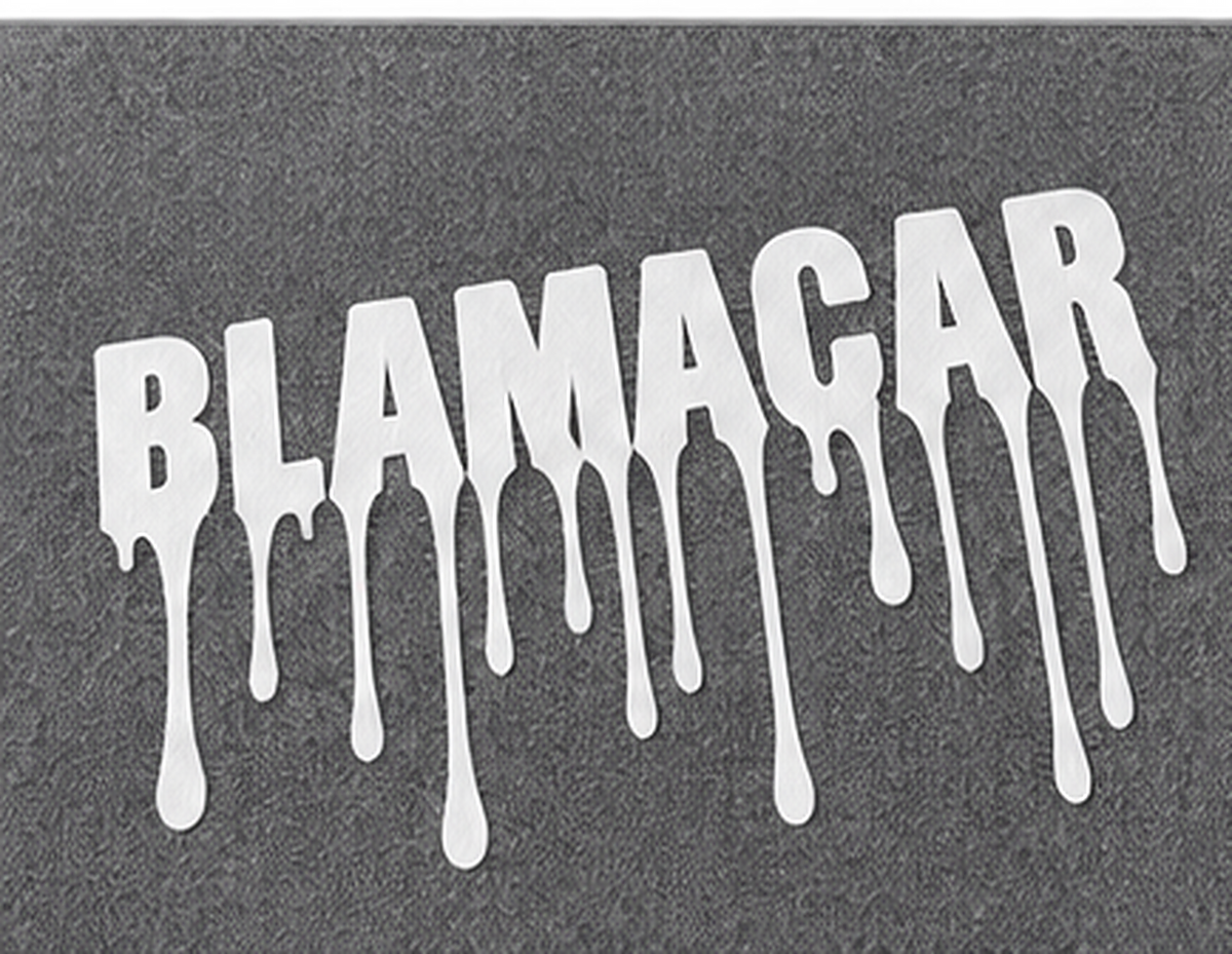 Black — logo detail — Blamacar Drip Graphic Oversized Hoodie