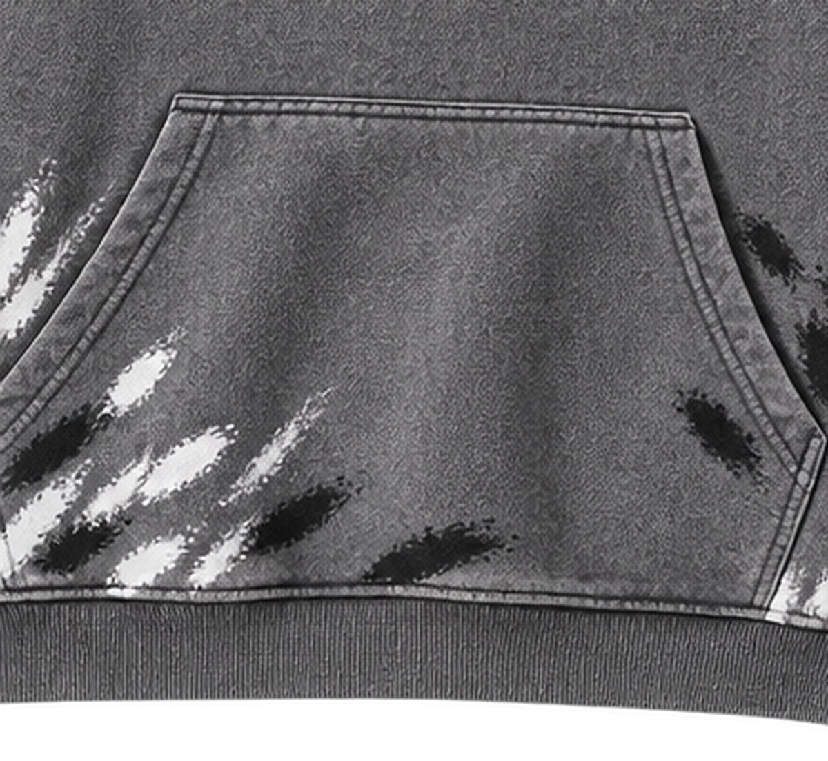 Black — pocket detail — Blamacar Drip Graphic Oversized Hoodie