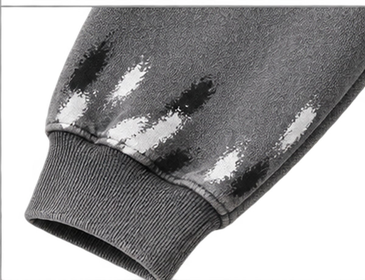 Black — sleeve cuff detail — Blamacar Drip Graphic Oversized Hoodie