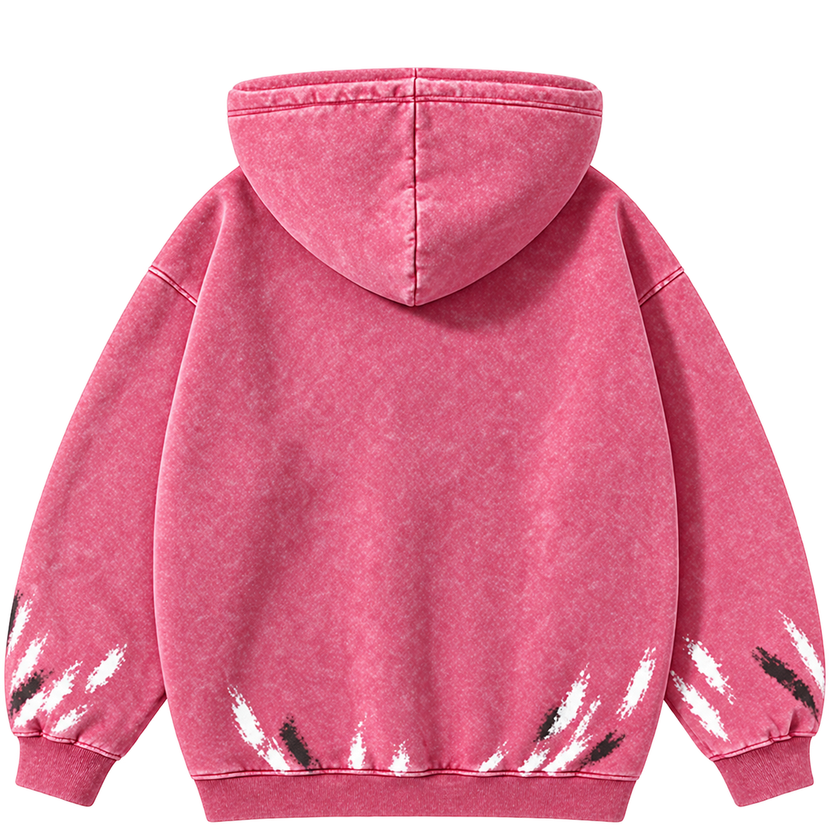Rose Red — back — Blamacar Drip Graphic Oversized Hoodie