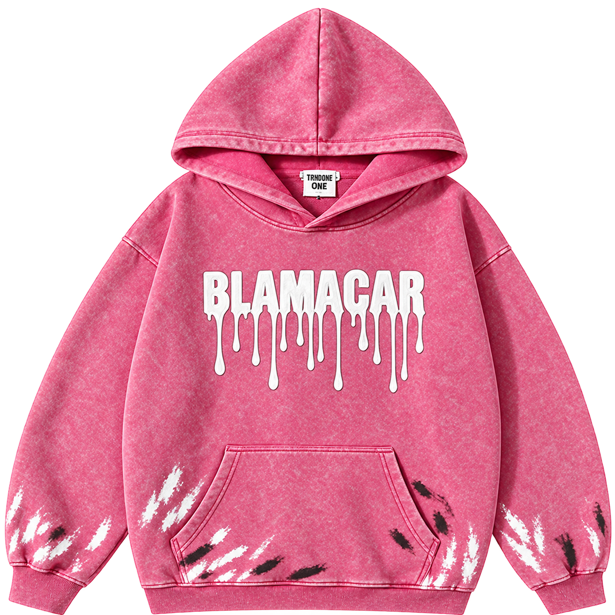 Rose Red — front — Blamacar Drip Graphic Oversized Hoodie
