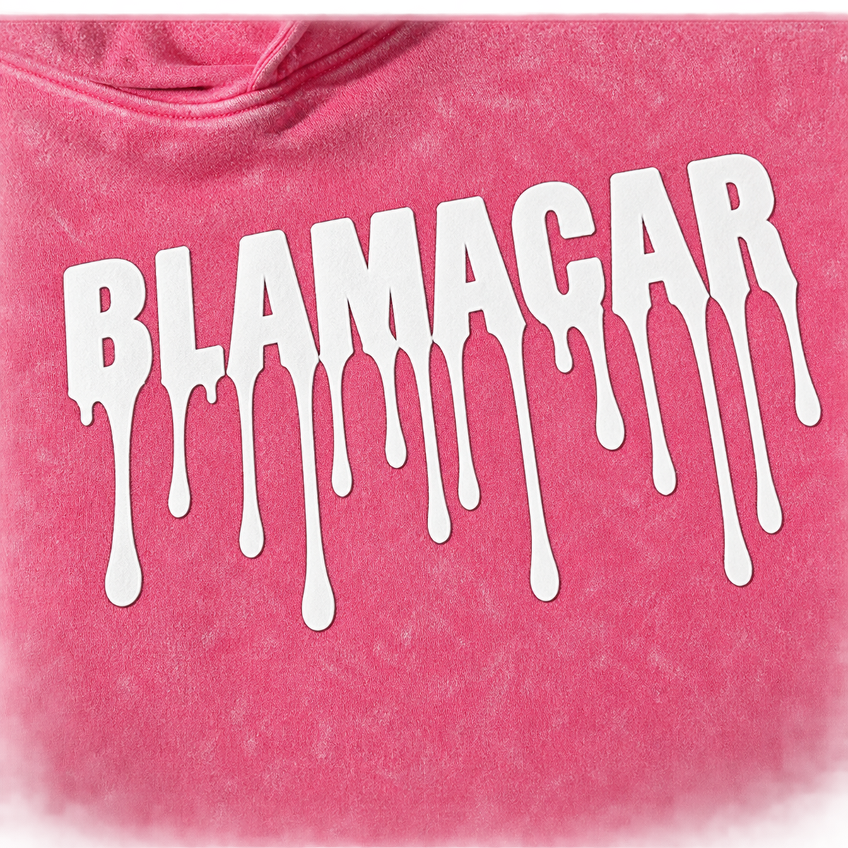 Rose Red — logo detail — Blamacar Drip Graphic Oversized Hoodie
