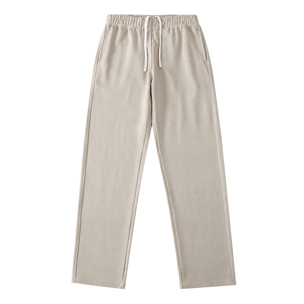 Everyday Terry Track Pants in Beige Gray, straight-leg fit