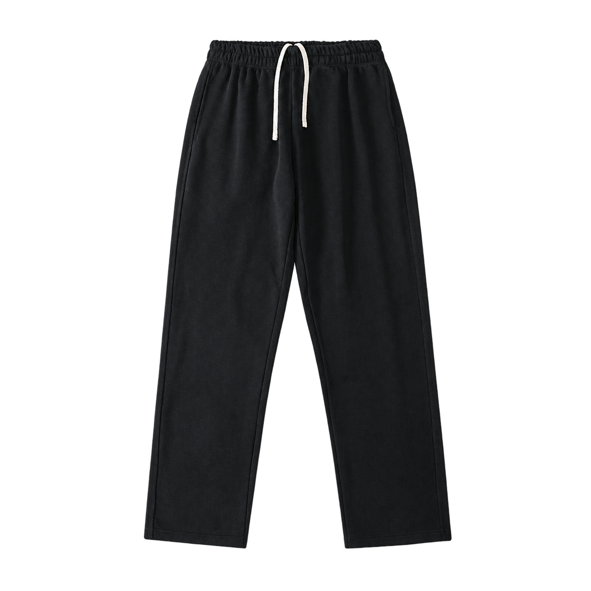 Everyday Terry Track Pants in Black, straight-leg fit