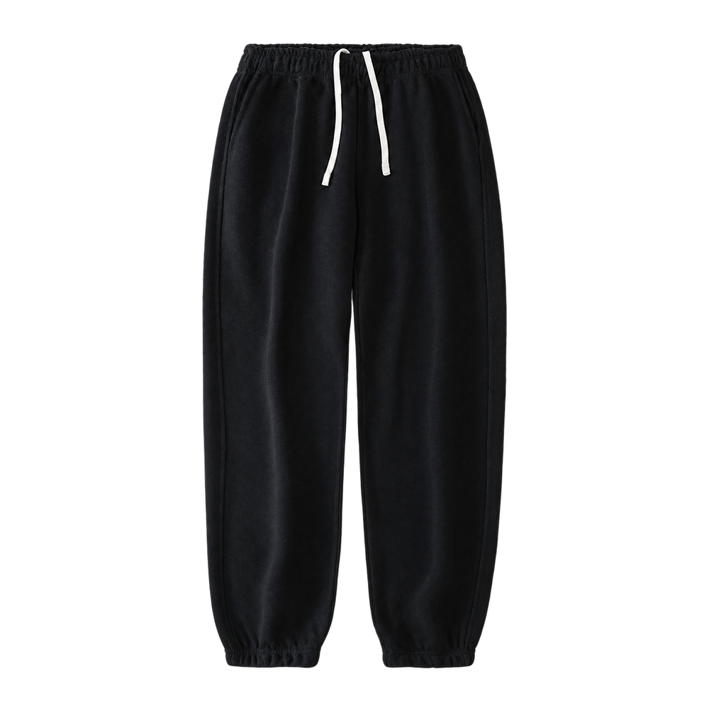 Everyday Terry Track Pants in Black, tapered fit