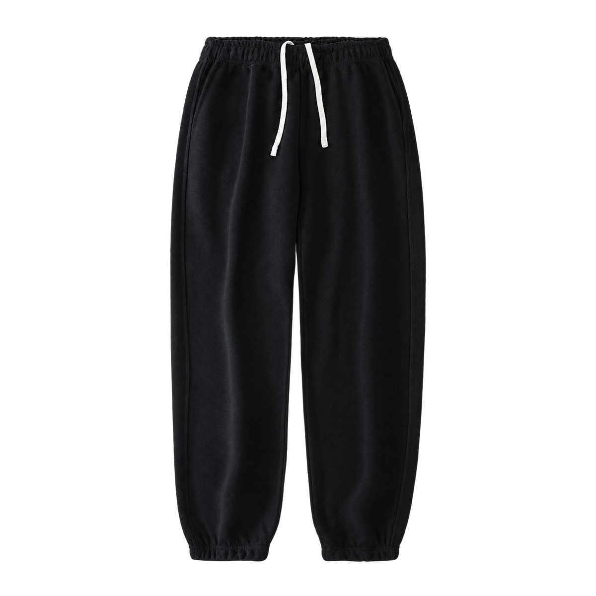 Everyday Terry Track Pants in Black, tapered fit