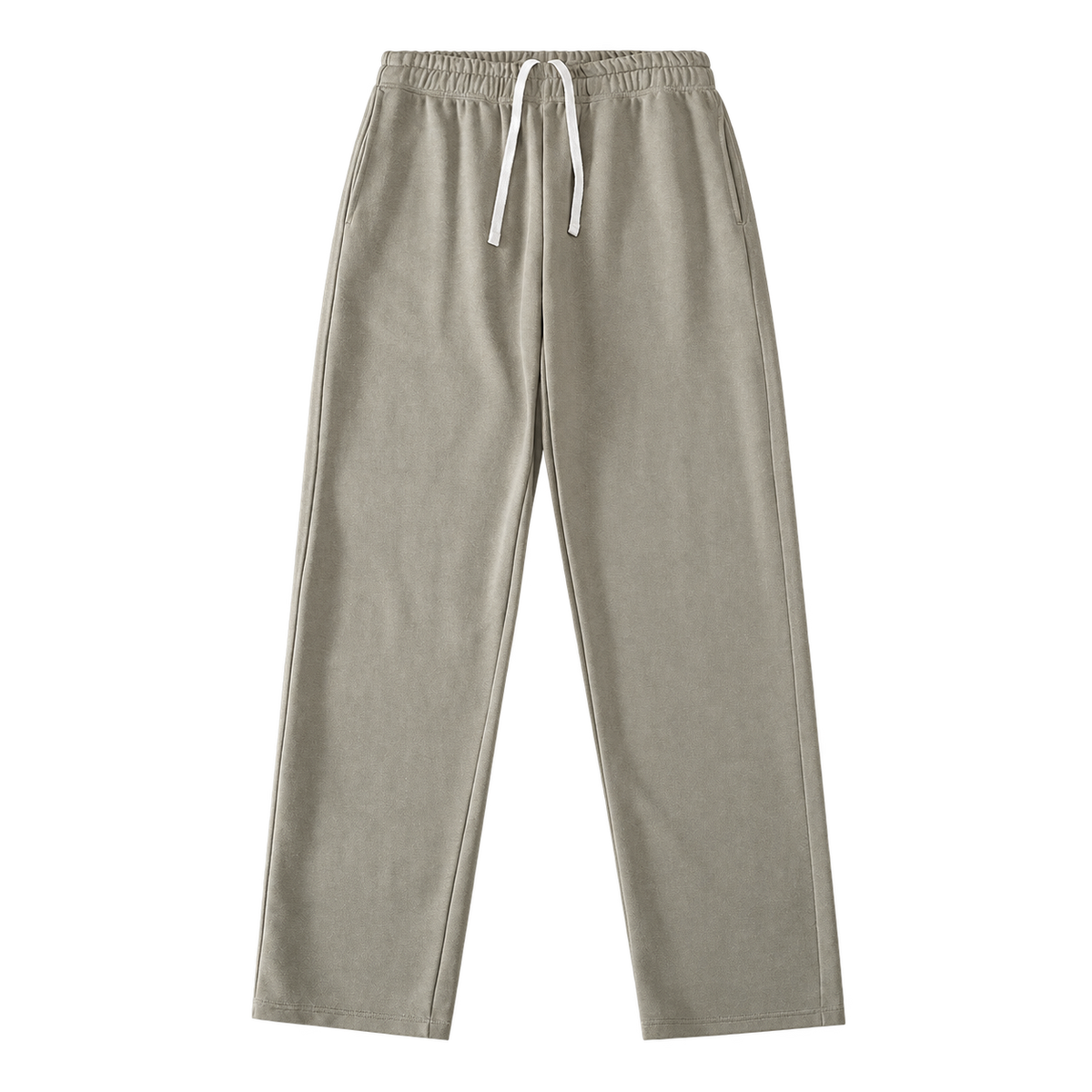 Everyday Terry Track Pants in Gray Green, straight-leg fit