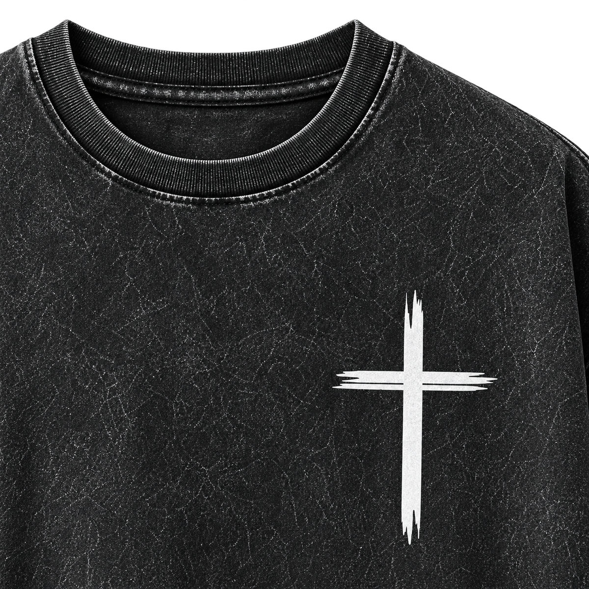 Black — front cross detail — Faith Over Fear Graphic Tee