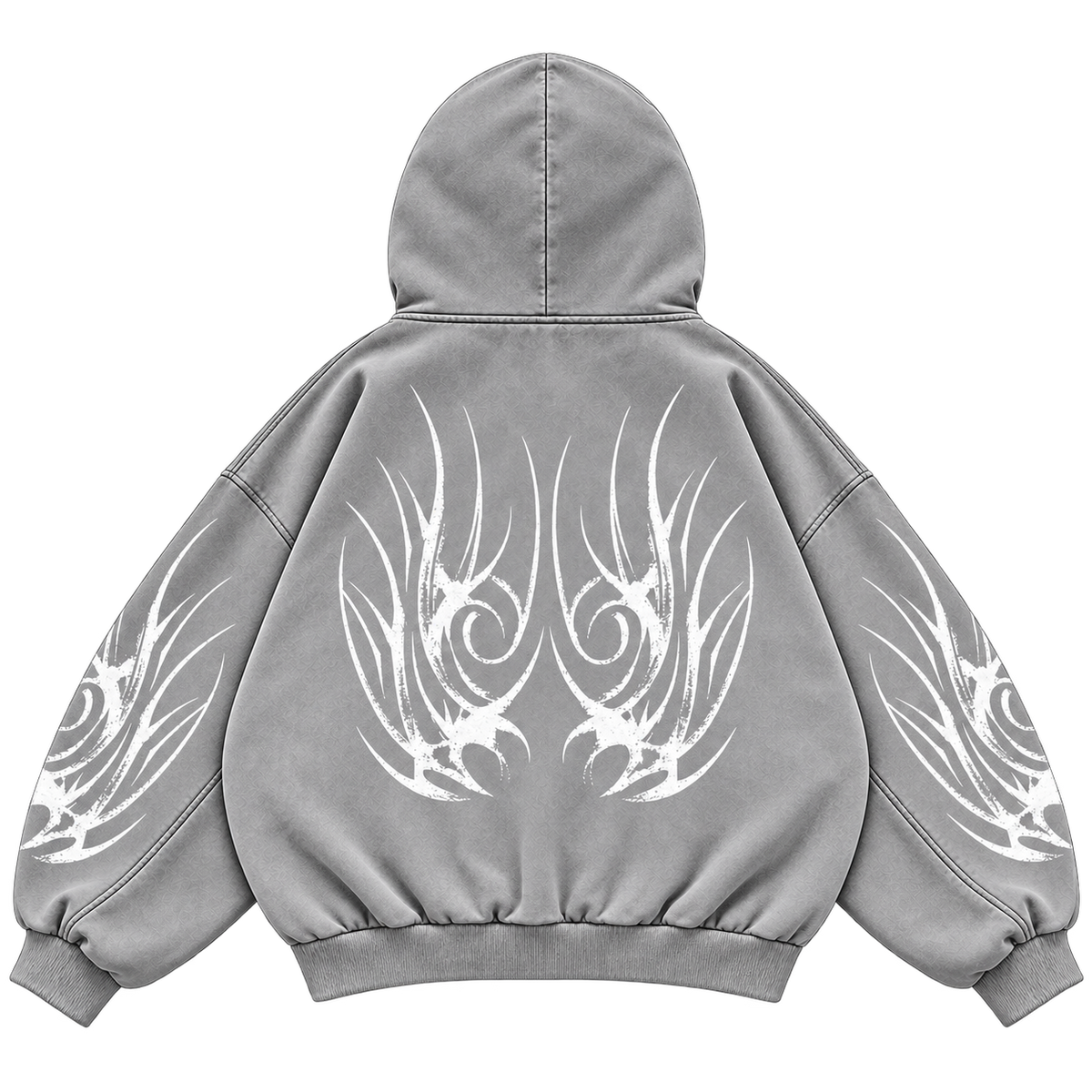 Metal Washed Zip Hoodie - Washed Gray - Back