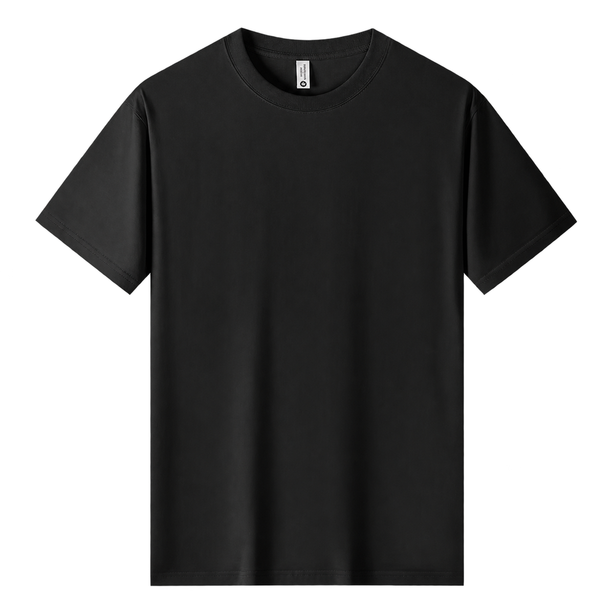 Relaxed Cotton Essential Tee in Black, transparent front product view