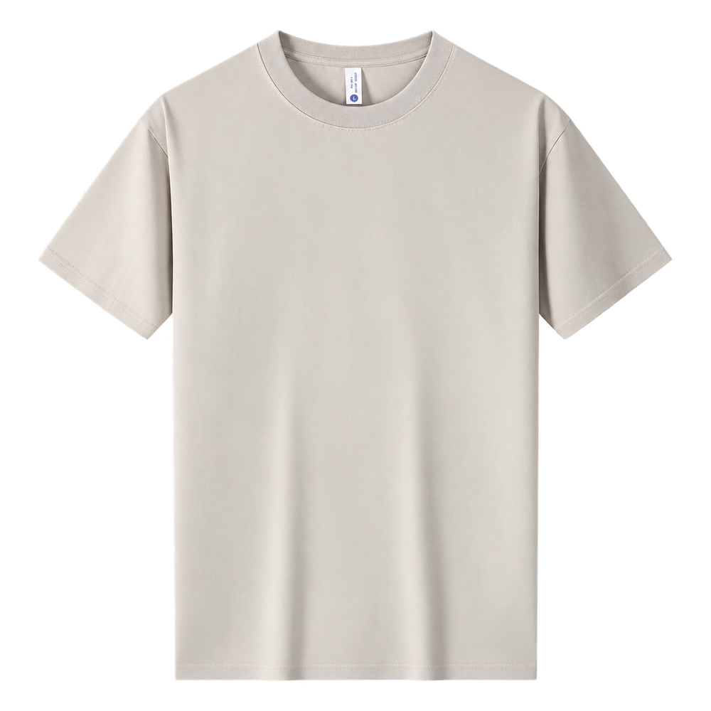 Relaxed Cotton Essential Tee in Light Gray, transparent front product view