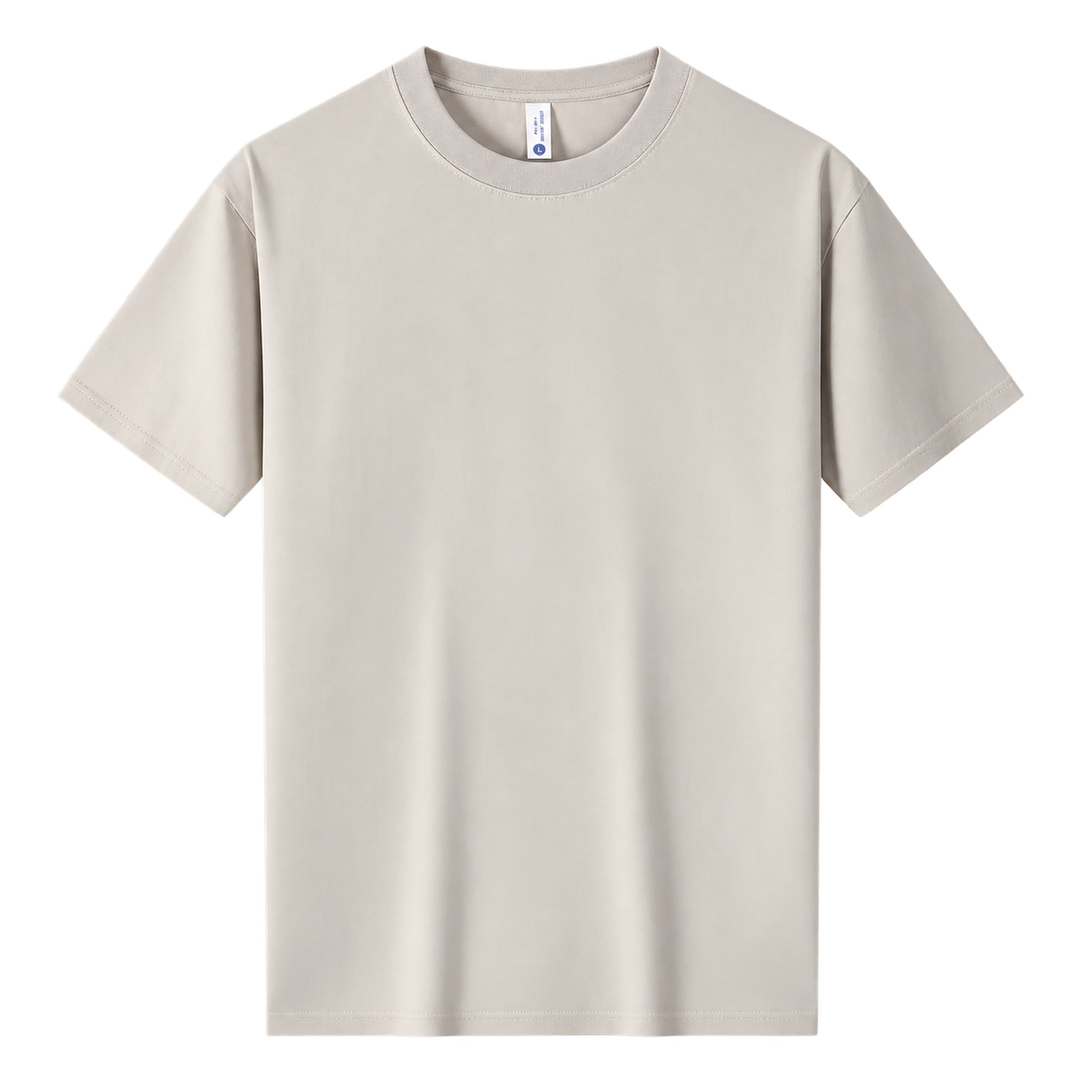 Relaxed Cotton Essential Tee in Light Gray, transparent front product view
