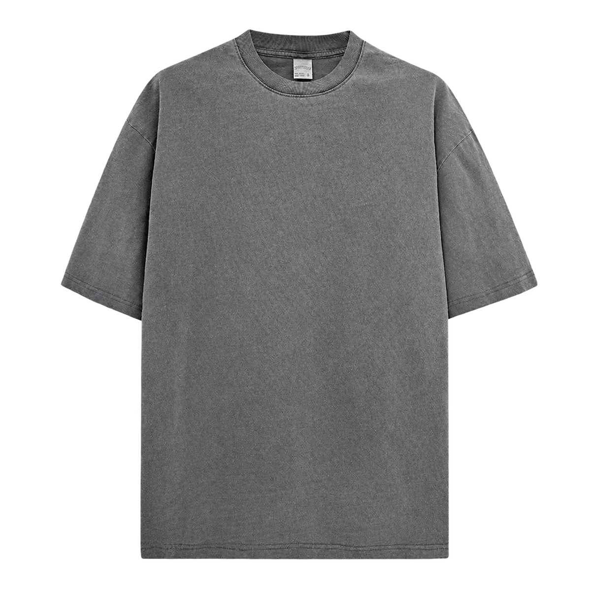Vintage Wash Essential Tee in Dark Gray, transparent front product view