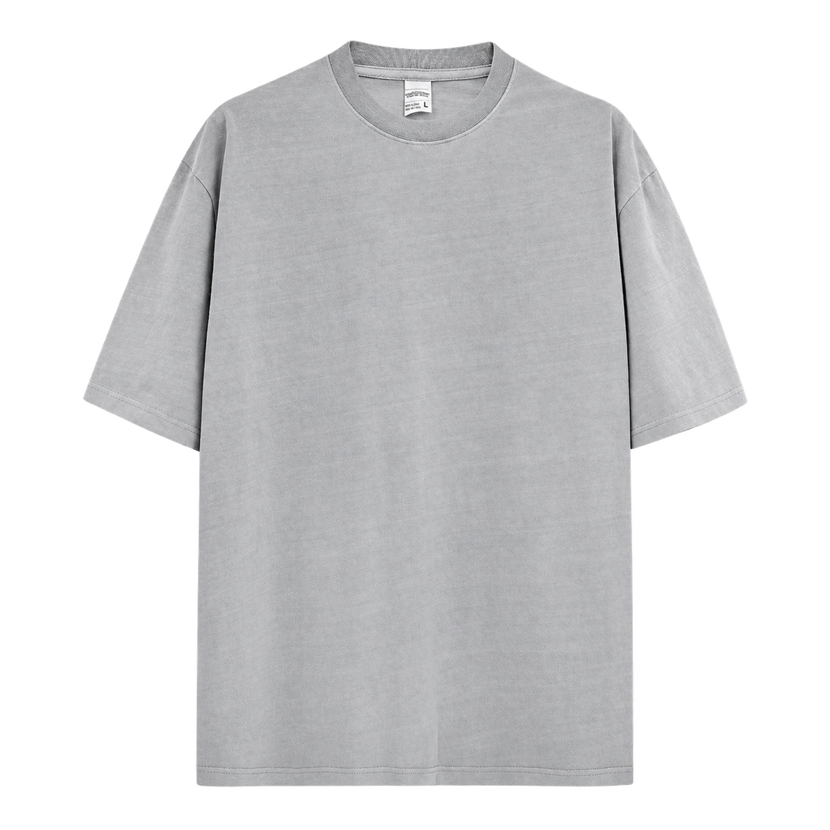 Vintage Wash Essential Tee in Light Gray, transparent front product view