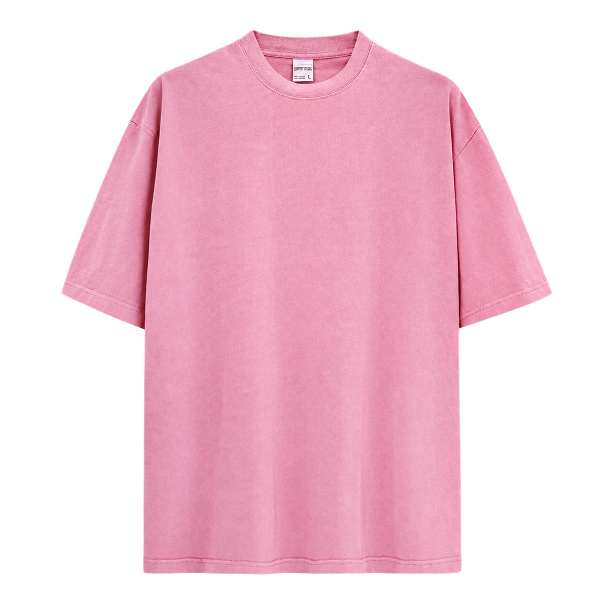 Vintage Wash Essential Tee in Pink, transparent front product view