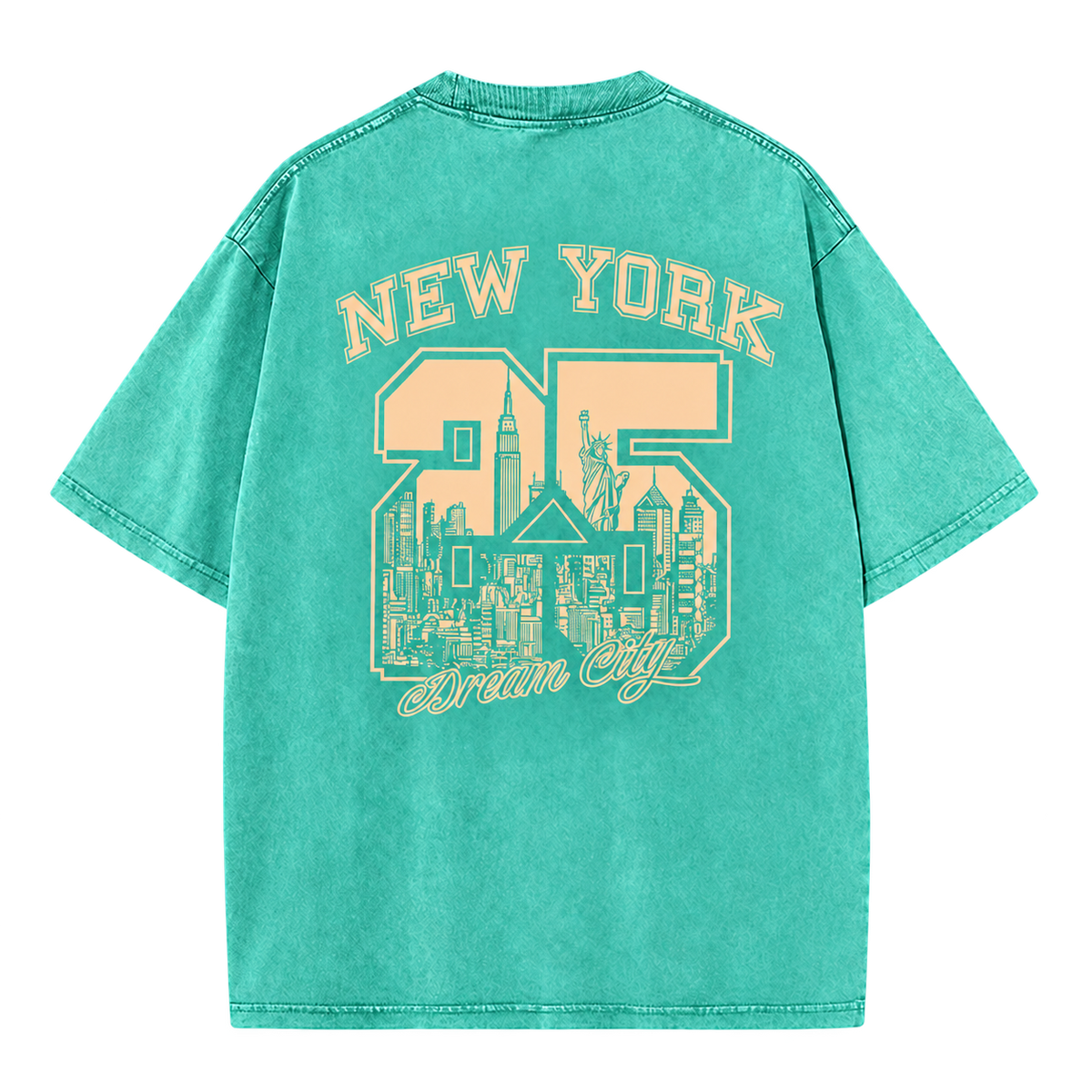 Vintage Wash New York 25 Tee in mint, New York graphic back view