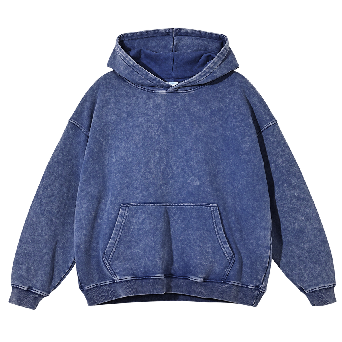 Vintage Wash Pullover Hoodie in Washed Blue, transparent front product view