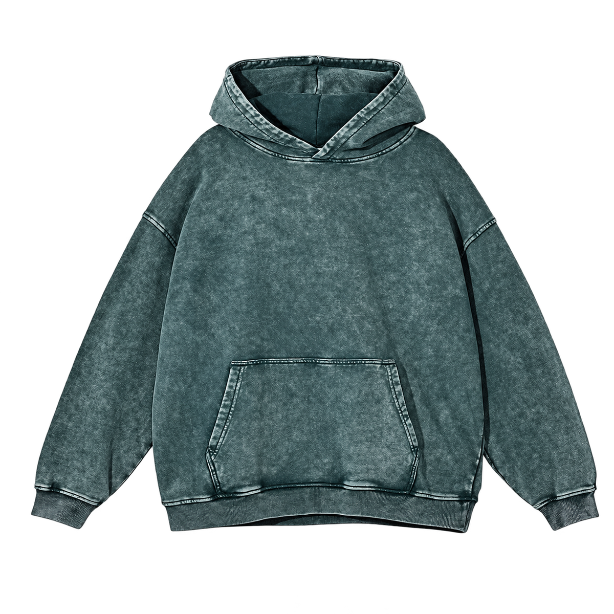 Vintage Wash Pullover Hoodie in Washed Green, transparent front product view